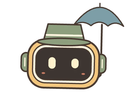 Momo under an umbrella on a rainy day